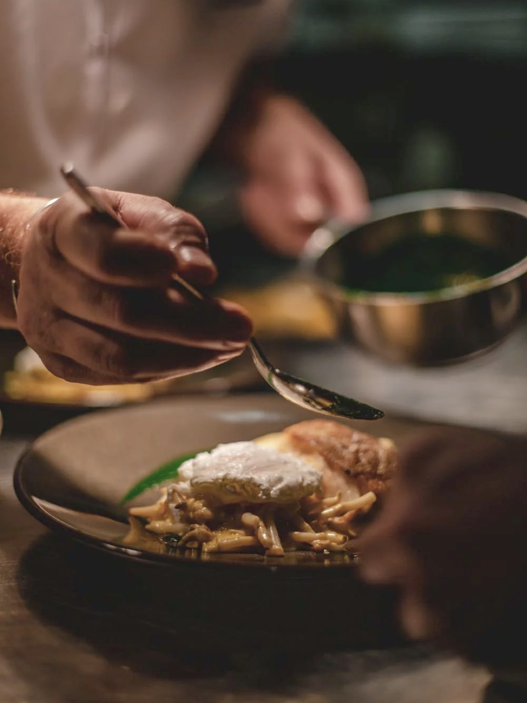 A chef preparing a dish